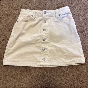 Cat & Jack Cream Corduroy Button-Front Mini Skirt